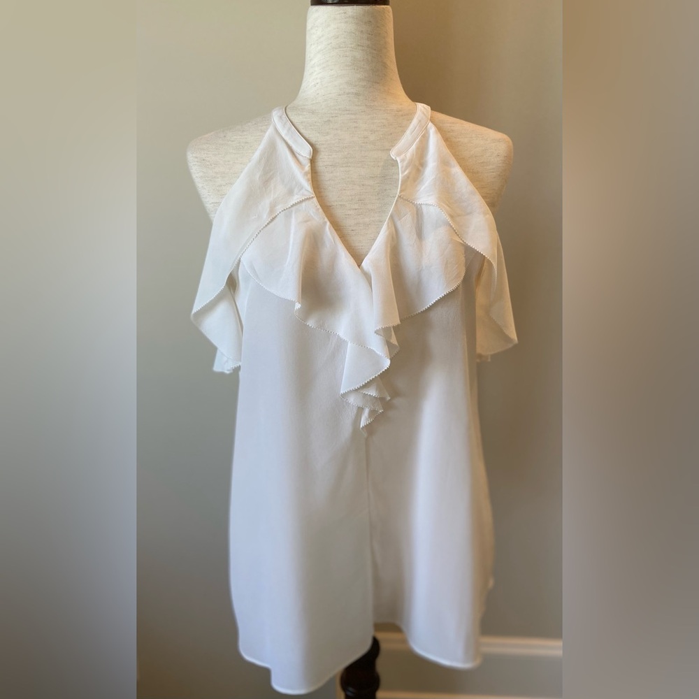 Lily Pulitzer elegant white ruffle top